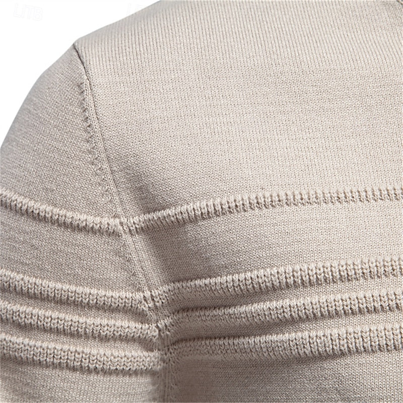 Burkhard | Jersey de hombre elegante de punto de algodón trenzado de calidad con borde acanalado.